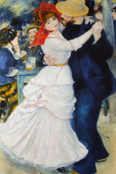 Pierre Auguste Renoir Dance at Bougival Realism Romantic Artwork Renoir Wall Art French Impressionist Art Posters Portrait Painting Wall Decor Posters Cool Wall Art Print Poster 12x18