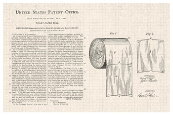 Toilet Paper Roll Official Patent Diagram Cool Huge Large Giant Poster Art 36x54