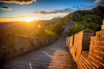 Sunset Over the Great Wall of China Photo Art Print Cool Huge Large Giant Poster Art 54x36
