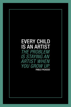 Pablo Picasso Every Child Is An Artist Motivational Art Print Picasso Wall Art Quote Expressionism Artwork Style Abstract Symbolist Oil Painting Canvas Home Cool Wall Decor Art Print Poster 12x18