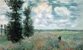 The Poppy Field Argenteuil Claude Monet Impressionist Art Posters Claude Monet Prints Nature Landscape Painting Claude Monet Canvas Wall Art French Decor Cool Huge Large Giant Poster Art 36x54