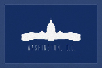 Cities Washington DC United States Capitol Blue Cool Wall Decor Art Print Poster 18x12