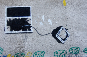 Banksy TV Window Street Art Banksy Canvas Print Bansky Modern Art Grafitti Canvas Wall Art Street Art Prints Graffiti Art For Wall Art Canvas Retro Pop Art Cool Wall Decor Art Print Poster 18x12