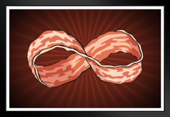 Infinity Bacon Funny Math Number Black Wood Framed Poster 20x14