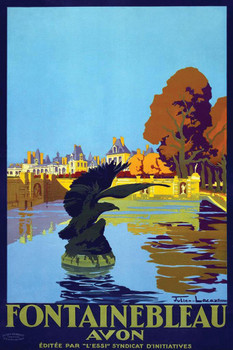 Fountainebleau Avon Vintage Illustration Art Deco Vintage French Wall Art Nouveau 1920 French Advertising Vintage Poster Prints Art Nouveau Decor Cool Wall Decor Art Print Poster 24x36
