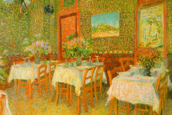 Vincent Van Gogh Interior of a Restaurant Van Gogh Wall Art Impressionist Painting Style Nature Spring Flower Landscape Bouquet Poster Romantic Artwork Cool Wall Decor Art Print Poster 18x12