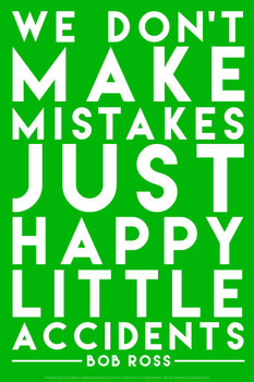 Bob Ross Happy Little Accidents Green Famous Motivational Inspirational Quote Cool Huge Large Giant Poster Art 36x54