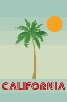 Retro Style California Sun Sand Palm Tree Travel Cool Huge Large Giant Poster Art 36x54