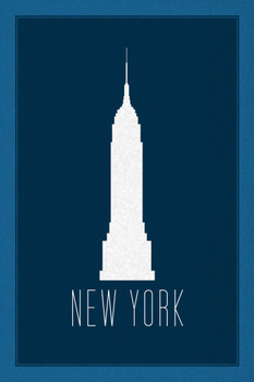 Cities New York City Empire State Building Blue Cool Wall Decor Art Print Poster 12x18