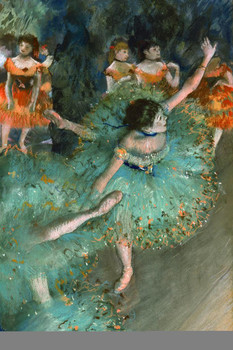 Edgar Degas Green Dancer Poster 1879 Ballerina Ballet French Impressionist Painting Canvas Cool Wall Decor Art Print Poster 24x36