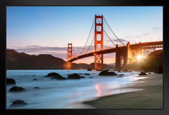 Dawn at the Golden Gate Bridge San Francisco Photo Black Wood Framed Art Poster 20x14