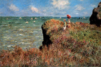 Claude Monet The Promenade On The Cliff II French Impressionist Painter Cool Wall Art Print Poster 18x12