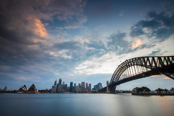 View of Sydney Skyline with Sydney Opera House from Kirribilli Sunset Photo Photograph Cool Wall Decor Art Print Poster 36x24