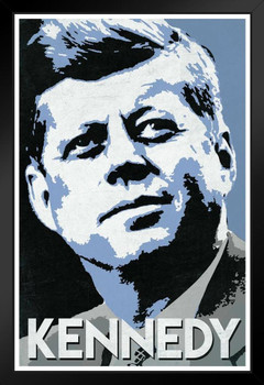 President John F Kennedy Pop Art Print Black Wood Framed Poster 14x20