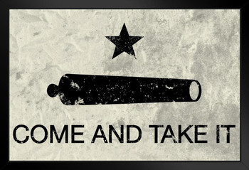 Come and Take It Flag Black Wood Framed Art Poster 14x20