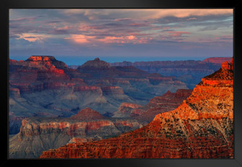 Grand Canyon National Park Mather Point Sunset Photo Photograph Black Wood Framed Art Poster 20x14