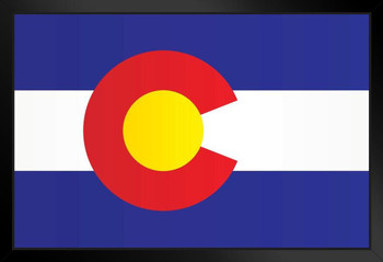 Colorado State Flag Black Wood Framed Poster 14x20