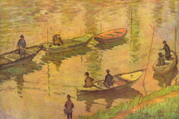 Claude Monet Anglers On The Seine At Poissy Impressionist Art Posters Claude Monet Prints Nature Landscape Painting Claude Monet Canvas Wall Art French Decor Cool Wall Art Print Poster 18x12