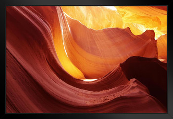 Sandstone Formations Lower Antelope Canyon Arizona Photo Art Print Black Wood Framed Poster 20x14