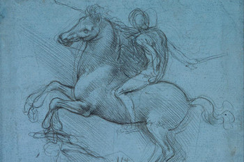 Leonardo Da Vinci Study Equestrian Monument Drawing Fine Art Realism Artwork Horse Davinci Anatomical Drawings Portrait Oil Painting Wall Art Posters Vinci Art Cool Wall Art Print Poster 36x24