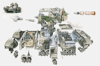 Cross Section WWII British Churchill MK VII Tank Art Print Cool Huge Large Giant Poster Art 54x36