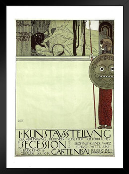 Gustav Klimt The First Exhibition of The Secession 1898 Art Nouveau Prints and Posters Gustav Klimt Canvas Wall Art Fine Art Wall Decor Nature Abstract Painting Black Wood Framed Art Poster 14x20