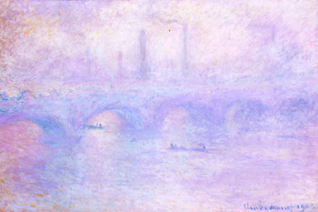 Claude Monet Waterloo Bridge Effect Of Fog Impressionist French Nature Landscape Painting Cool Wall Art Print Poster 18x12