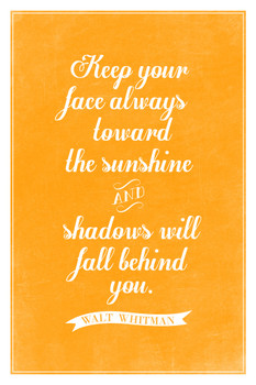 Walt Whitman Keep Your Face Always Toward the Sunshine Orange Cool Wall Decor Art Print Poster 12x18