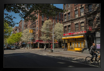 Street Scene in Greenwich Village New York City Photo Art Print Black Wood Framed Poster 20x14