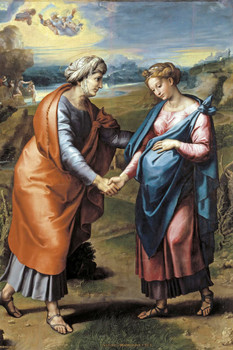 Raphael The Visitation Baby Angel Realism Romantic Artwork Raffaello Prints Biblical Drawings Portrait Painting Wall Art Renaissance Posters Canvas Art Cool Wall Art Print Poster 12x18