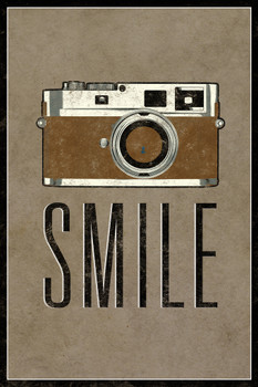 Smile Camera Brown Cool Wall Decor Art Print Poster 12x18