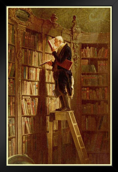 Carl Spitzweg The Bookworm Impressionist Art Posters Degas Prints and Posters Library Posters for Wall Painting Edgar Degas Canvas Wall Art French Black Wood Framed Art Poster 14x20
