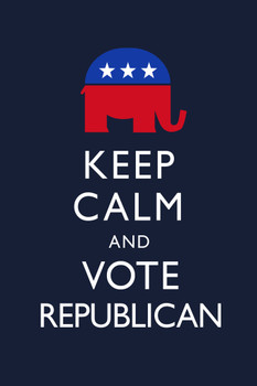 Keep Calm and Vote Republican Dark Blue Cool Wall Decor Art Print Poster 12x18