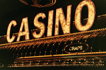 Bright Neon Casino and Craps Sign Photo Art Print Cool Huge Large Giant Poster Art 54x36