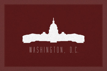 Cities Washington DC United States Capitol Maroon Cool Wall Decor Art Print Poster 18x12