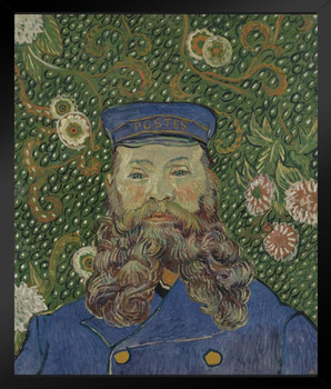 Vincent Van Gogh Portrait Of Postman Joseph Roulin Van Gogh Wall Art Impressionist Portrait Painting Style Fine Art Home Decor Realism Decorative Wall Decor Black Wood Framed Art Poster 14x20