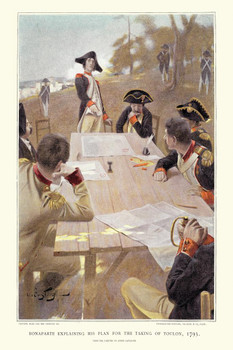 Bonaparte Explaining Plan for Taking Toulon Vintage Cool Wall Decor Art Print Poster 24x36