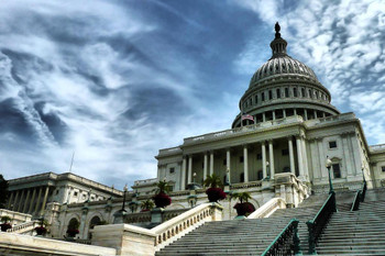 United States Capitol Building Under Blue Sky Photo Photograph Cool Wall Decor Art Print Poster 36x24