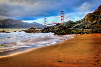 Sunset at the Golden Gate Bridge San Francisco Photo Art Print Cool Huge Large Giant Poster Art 54x36