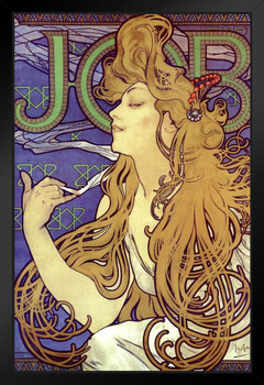 Alphonse Mucha Job Cigarette Paper Alphonse Mucha Art Nouveau Art Prints Mucha Print Art Nouveau Decor Vintage Advertisements Art Poster Ornamental Design Mucha Black Wood Framed Art Poster 14x20