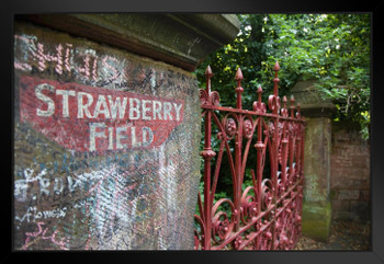 Strawberry Field Gate Liverpool England UK Photo Black Wood Framed Art Poster 20x14