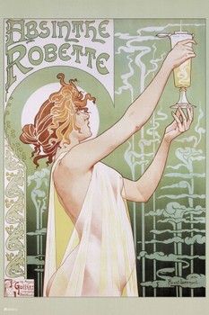 Absinthe Robette 1898 by Georges Henri Privat Livemont Art Nouveau Vintage Advertisement Ad French France Liquor Drinking Spirit Bar Whiskey Cocktail Decoration Cool Wall Decor Art Print Poster 12x18