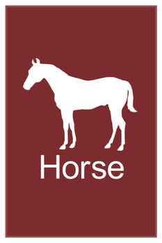 Farm Animal Horse Silhouettes Classroom Learning Aids Barnyard Farming Farm Maroon Cool Wall Art Print Poster 12x18