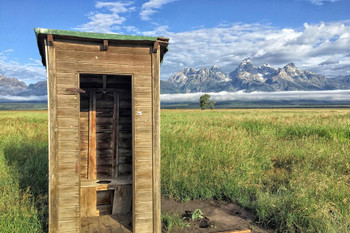 Outhouse with a View Grand Teton National Park Photo Art Print Cool Huge Large Giant Poster Art 54x36