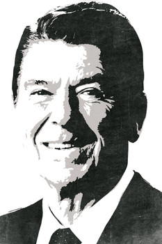 President Ronald Reagan Pop Art Portrait Republican Politics Politician POTUS White Cool Wall Art Print Poster 12x18