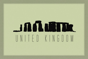Landmark United Kingdom Stonehenge Prehistoric Monument Tan Cool Wall Art Print Poster 18x12