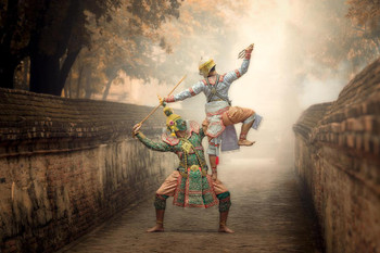 Dancing Masked khon Tos Sa Kan Hanuman Thailand Photo Art Print Cool Huge Large Giant Poster Art 54x36