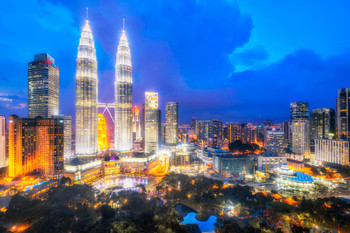 Kuala Lumpur Malaysia Urban Skyline At Sunset Photo Photograph Cool Wall Decor Art Print Poster 36x24