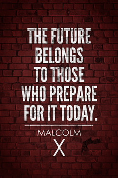 Malcolm X Poster The Future Belongs to Those Who Prepare for It Today Civil Rights Black History Red Cool Wall Art Print Poster 12x18