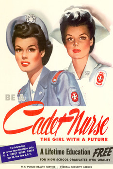 WPA War Propaganda Be A Cadet Nurse The Girl With A Future Cool Wall Decor Art Print Poster 12x18